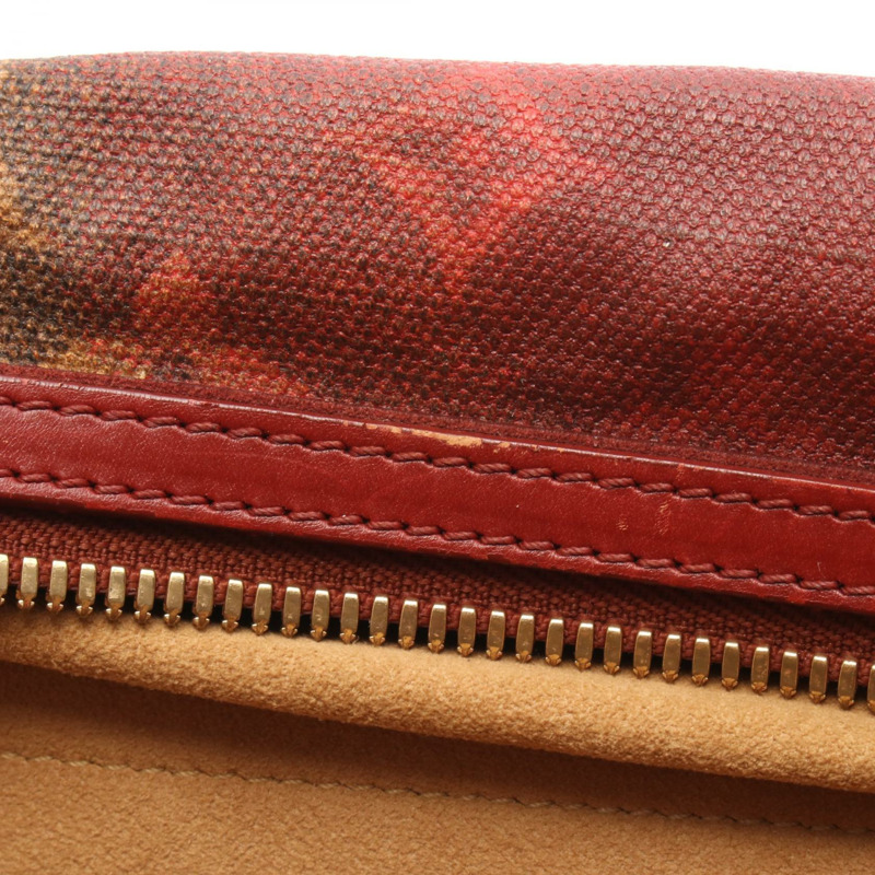 路易威登男士瘋狂手提包 M95737 Monogram Jokes 皮革 Rouge 二手女士-7