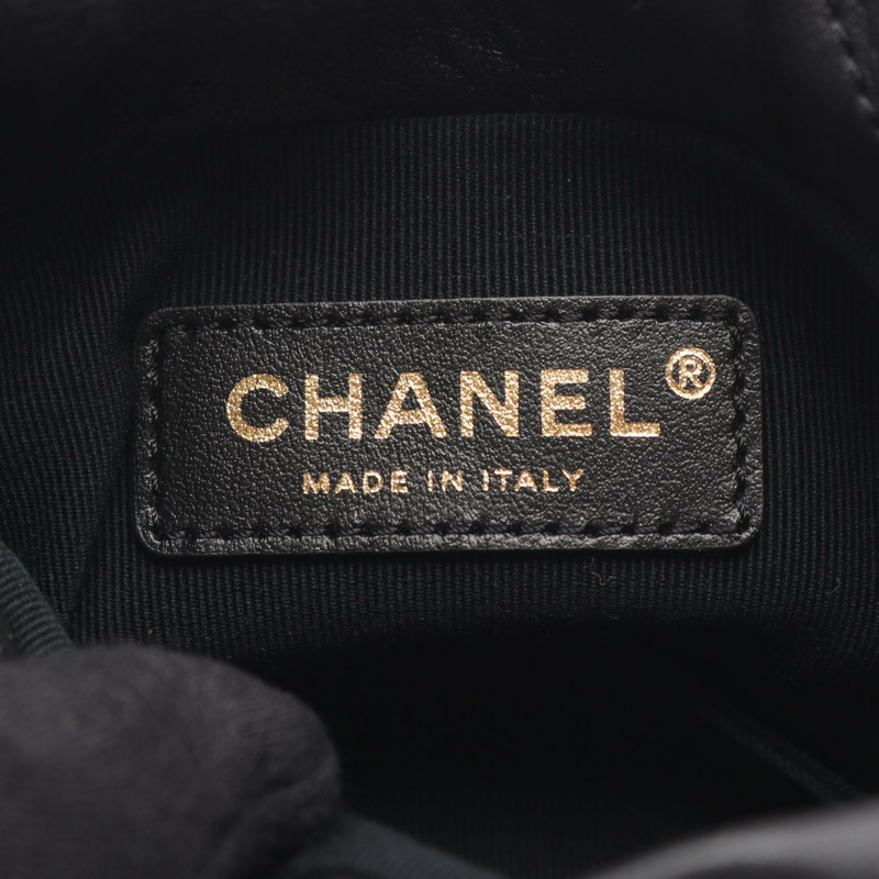 香奈兒 COCO 標誌迷你鏈單背包 AS2518 皮革 人造珍珠 CC-3