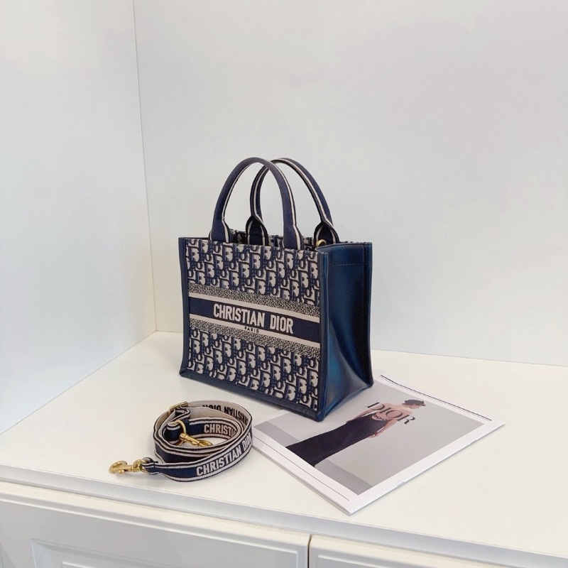 Dior Oblique BookTote 經典藍色刺繡老花托特包新款小號27*22*14 98新配件塵袋-4