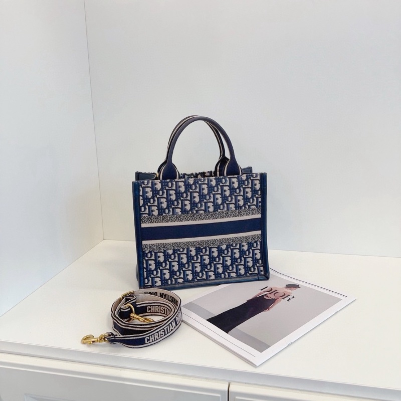 Dior Oblique BookTote 經典藍色刺繡老花托特包新款小號27*22*14 98新配件塵袋-5