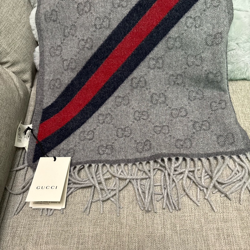 Gucci羊毛流蘇長圍巾190*37-1