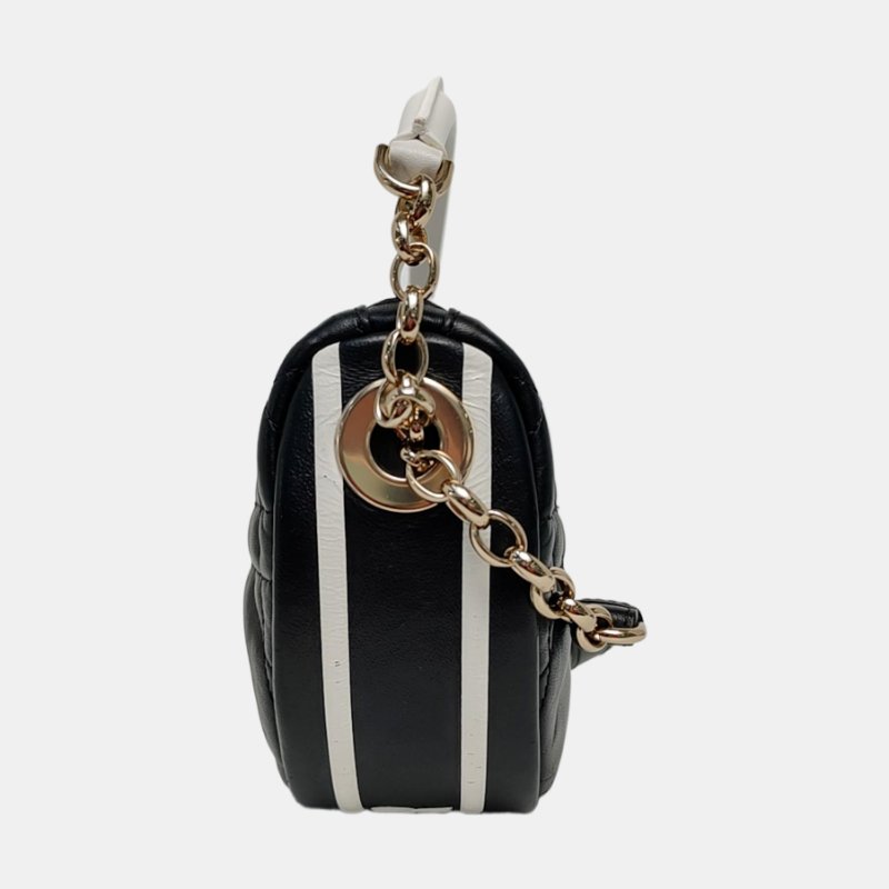 DIOR Dior Vibe Hobo黑色羊皮絎縫單肩包手提包斜挎包金色五金-2