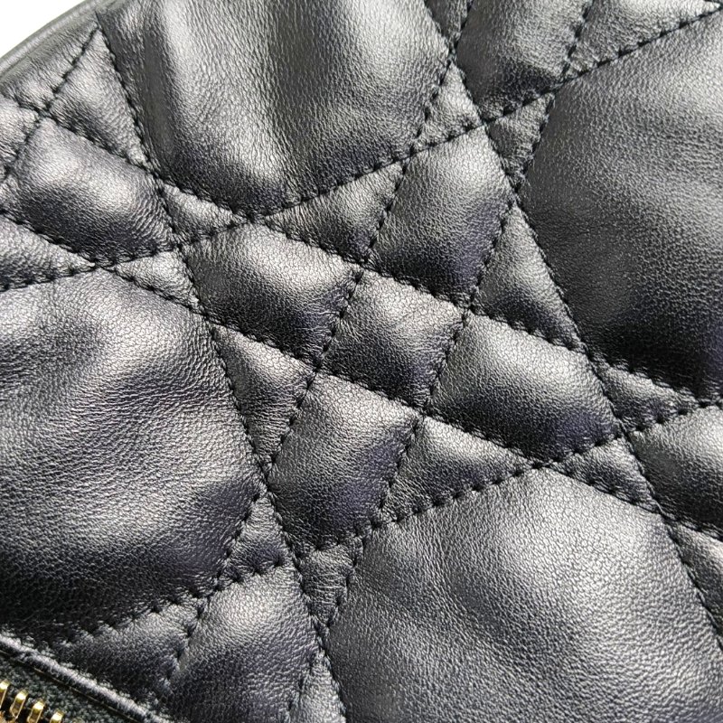 DIOR Dior Vibe Hobo黑色羊皮絎縫單肩包手提包斜挎包金色五金-9