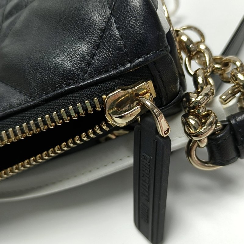 DIOR Dior Vibe Hobo黑色羊皮絎縫單肩包手提包斜挎包金色五金-12