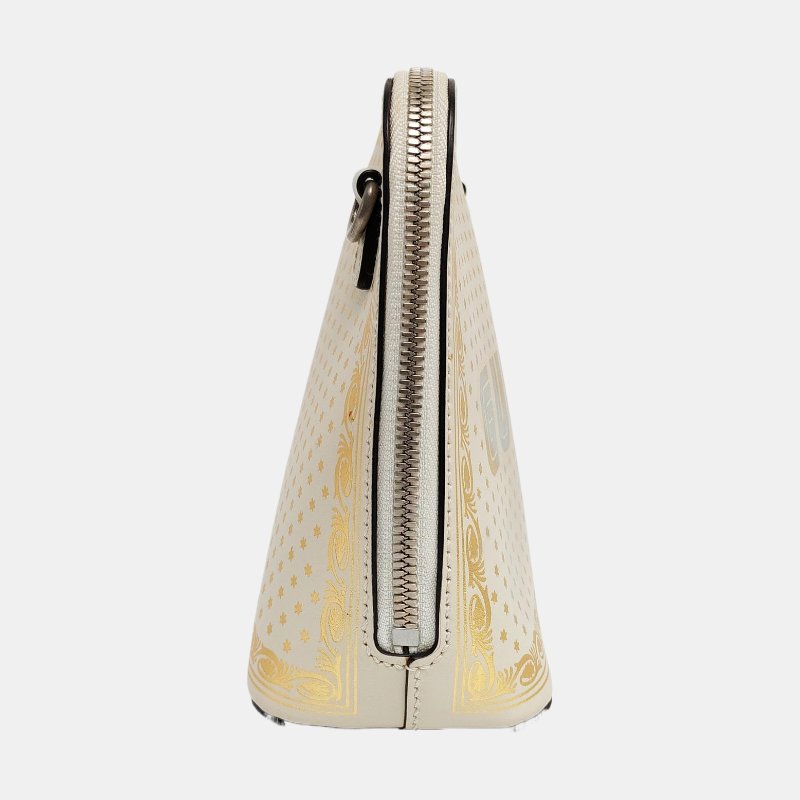 GUCCI Gucci X Sega迷你白色牛皮印花單肩包斜挎包銀色五金可拆卸肩帶-3