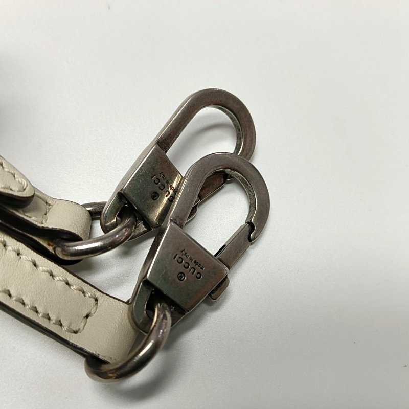 GUCCI Gucci X Sega迷你白色牛皮印花單肩包斜挎包銀色五金可拆卸肩帶-13