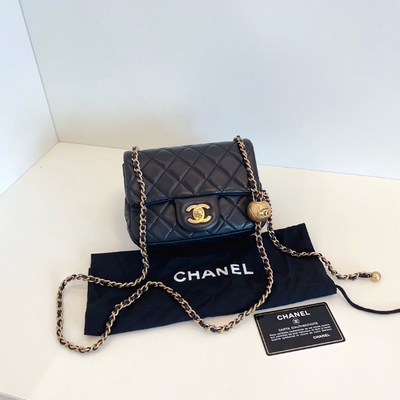 Chanel 黑金金球CF方胖子 17*13.5*7.5cm 98新配件保卡塵袋-1