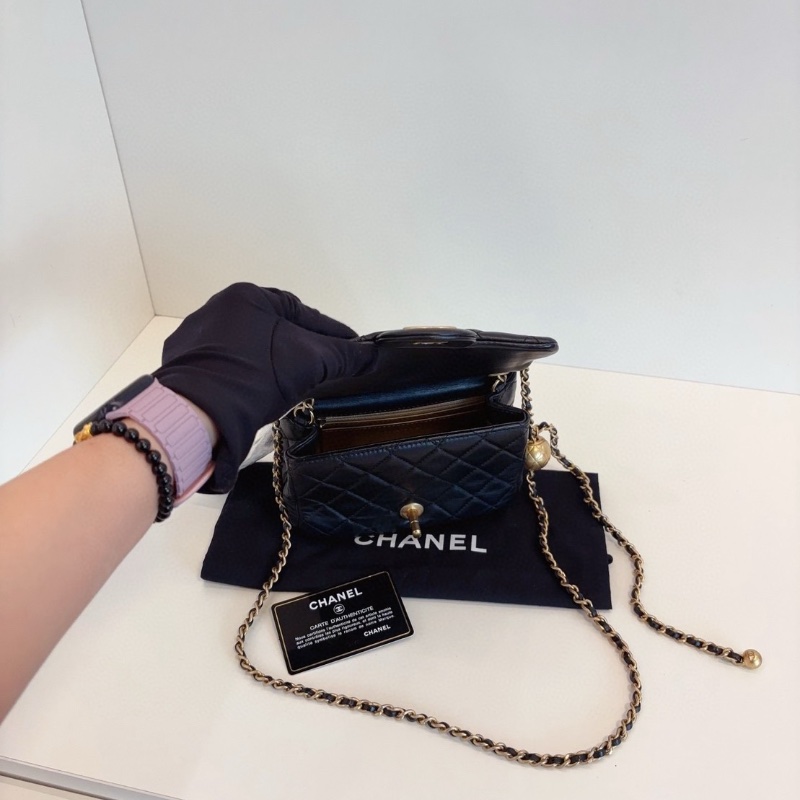 Chanel 黑金金球CF方胖子 17*13.5*7.5cm 98新配件保卡塵袋-2