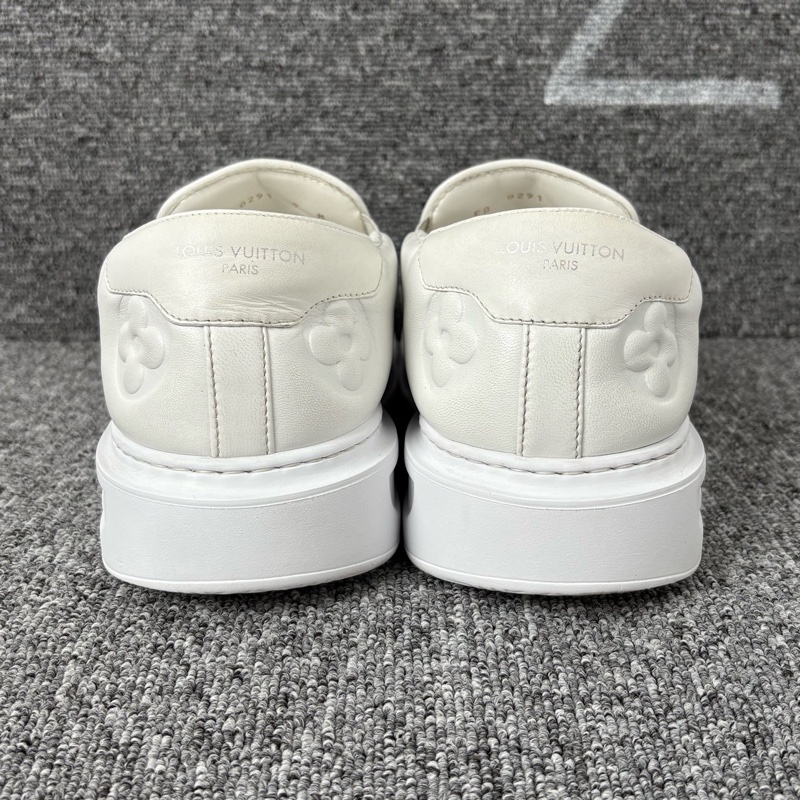 99新LV 路易威登 白色皮面老花壓花一腳蹬松糕鞋@43碼一-2