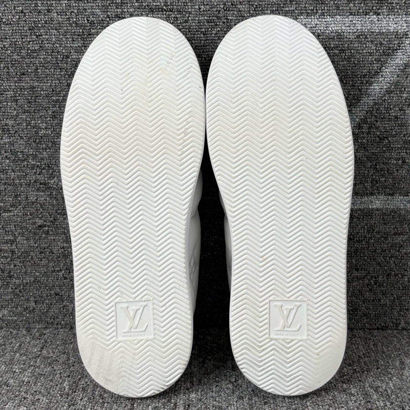 99新LV 路易威登 白色皮面老花壓花一腳蹬松糕鞋@43碼一-4