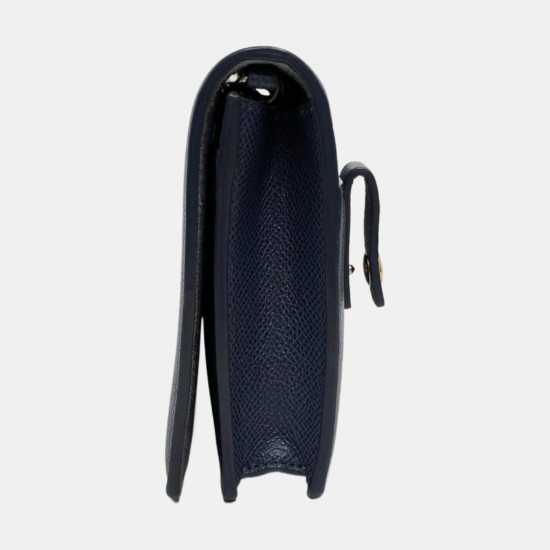 DIOR 30 Montaigne藍色牛皮斜挎包腰包/胸包金色五金可拆卸肩帶-2