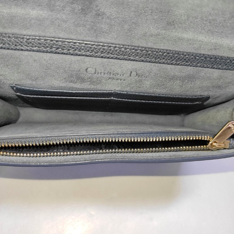 DIOR 30 Montaigne藍色牛皮斜挎包腰包/胸包金色五金可拆卸肩帶-6