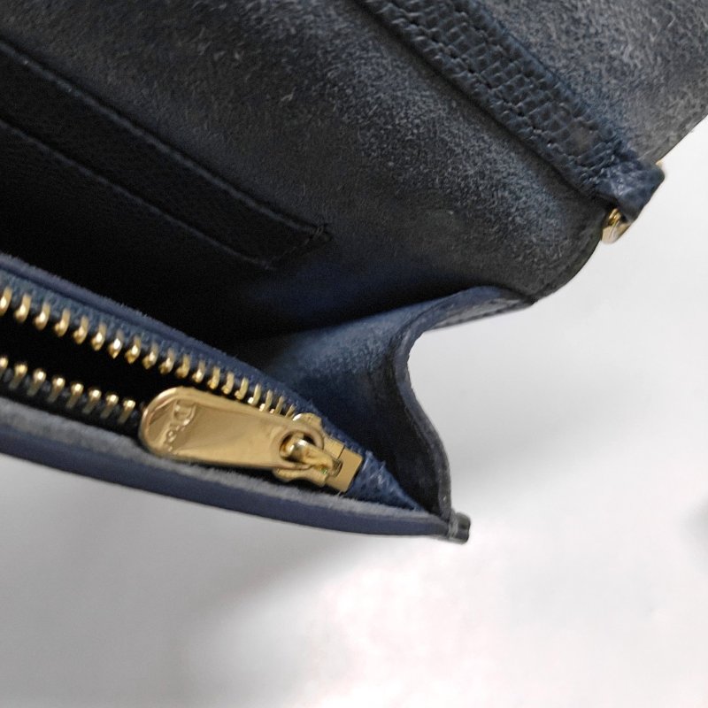 DIOR 30 Montaigne藍色牛皮斜挎包腰包/胸包金色五金可拆卸肩帶-12