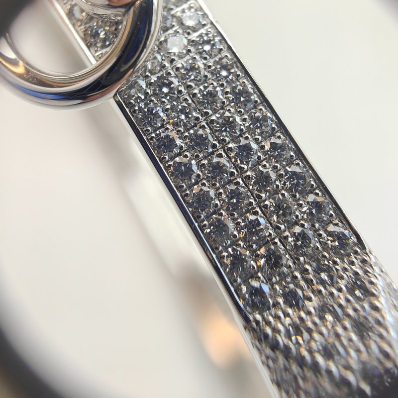 Hermès 愛馬仕 Collier de Chien 白金鑲鑽手鍊 SH 碼-5