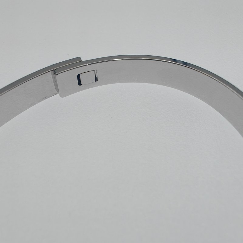Hermès 愛馬仕 Collier de Chien 白金鑲鑽手鍊 SH 碼-8
