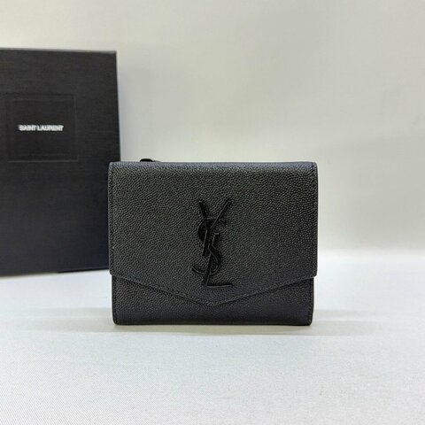 YSL Uptown粒面皮革短夾