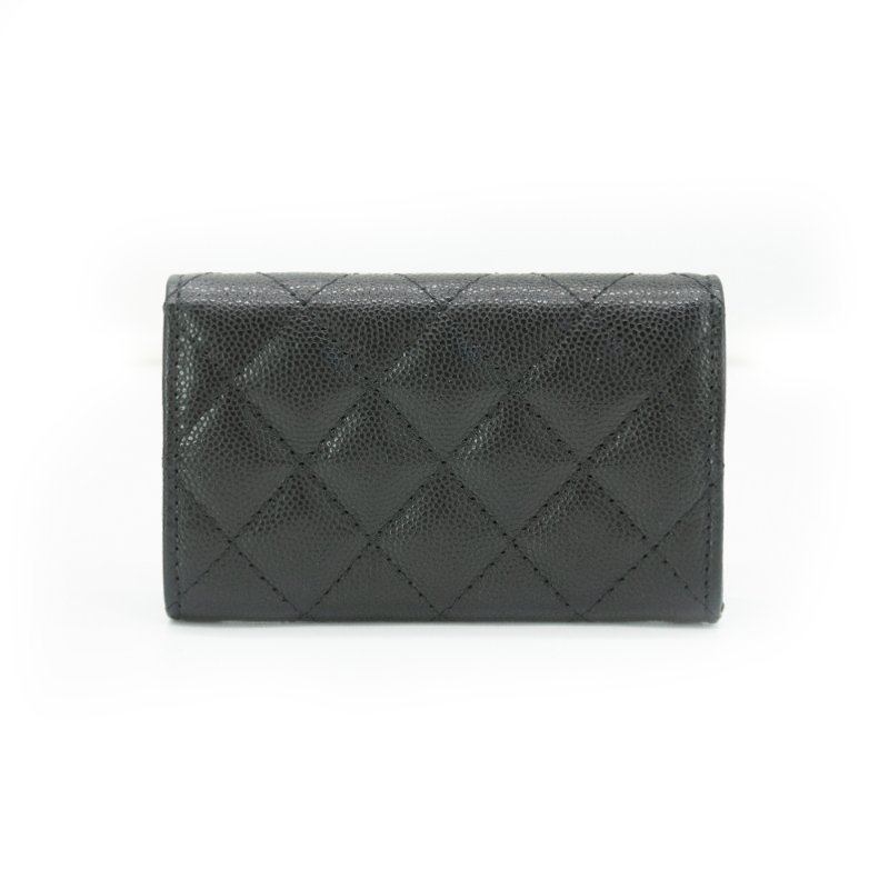 Chanel 粒紋牛皮水鑽logo卡夾(AP3400-黑)-2