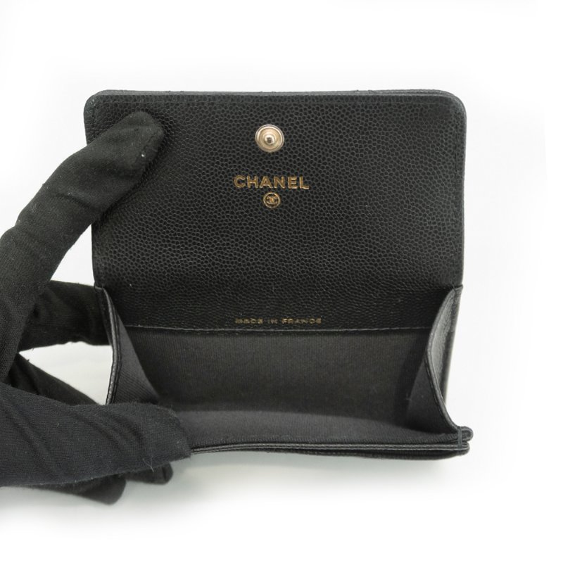 Chanel 粒紋牛皮水鑽logo卡夾(AP3400-黑)-4