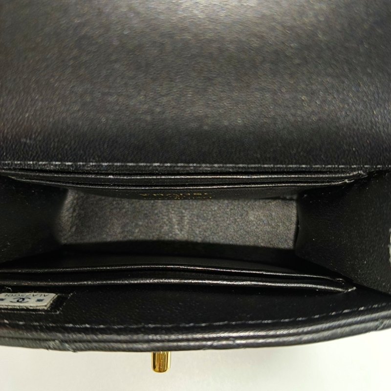 CHANEL TRENDY CC黑色羊皮菱格紋絎縫單肩包金色五金 晶片款-6