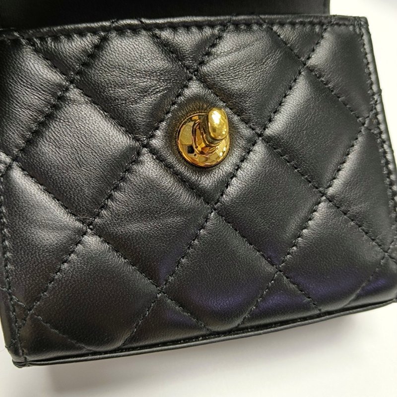 CHANEL TRENDY CC黑色羊皮菱格紋絎縫單肩包金色五金 晶片款-8