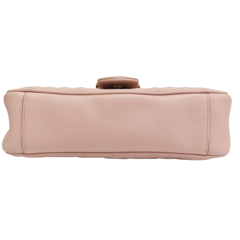 粉色 牛皮 GG Marmont 鏈帶肩背包【GUCCI 古馳】 443497-3