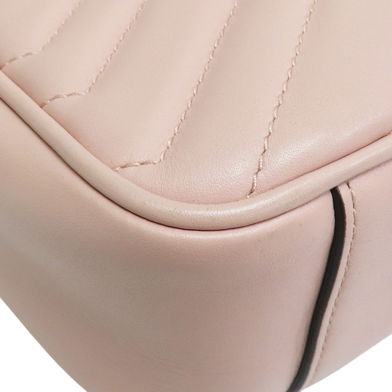 粉色 牛皮 GG Marmont 鏈帶肩背包【GUCCI 古馳】 443497-11