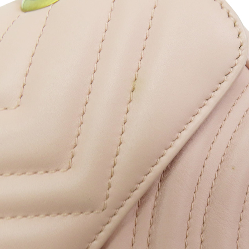 粉色 牛皮 GG Marmont 鏈帶肩背包【GUCCI 古馳】 443497-13