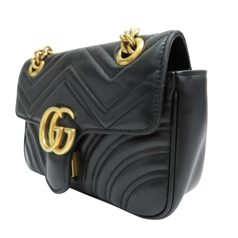 黑色 牛皮 GG Marmont 肩背包【GUCCI 古馳】 446744-2