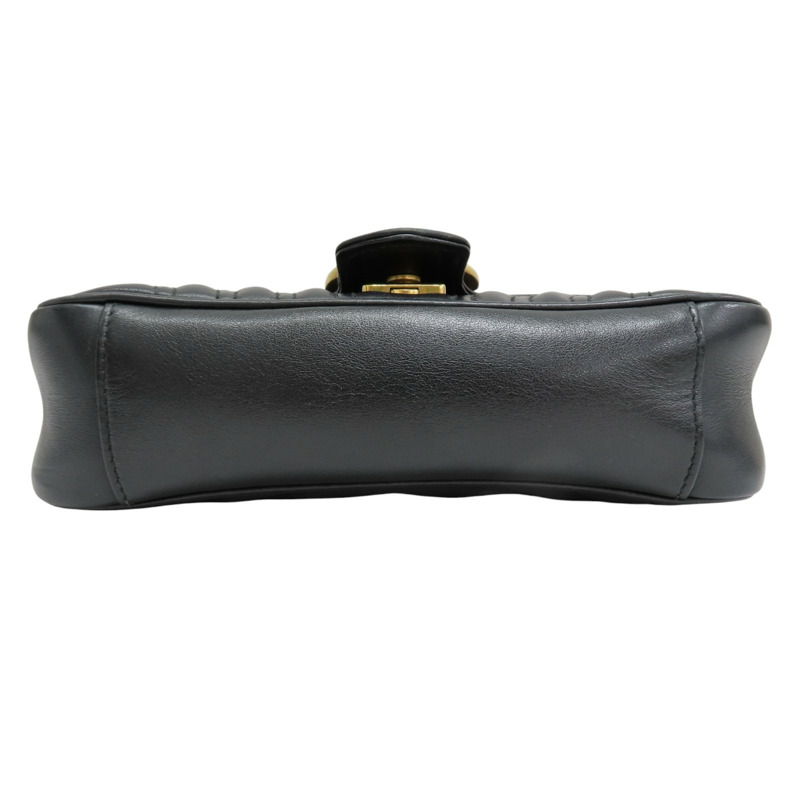 黑色 牛皮 GG Marmont 肩背包【GUCCI 古馳】 446744-3