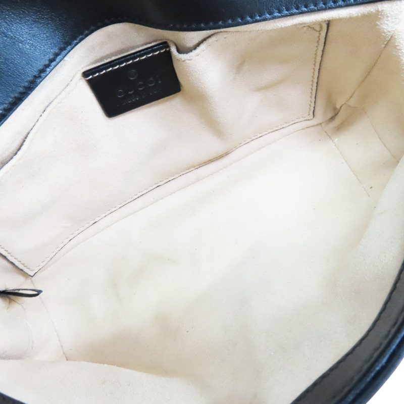 黑色 牛皮 GG Marmont 肩背包【GUCCI 古馳】 446744-4