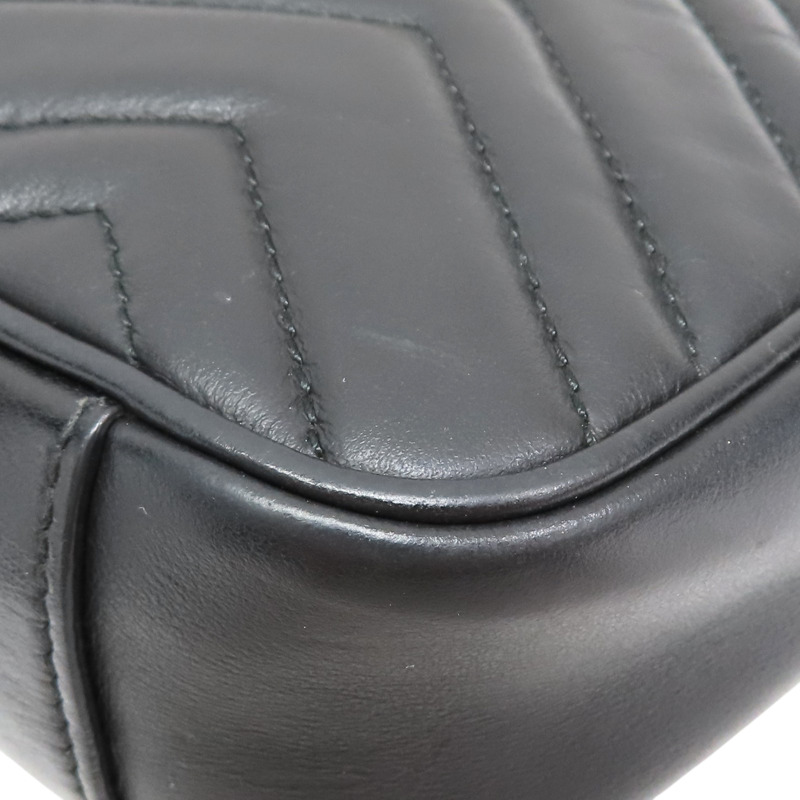 黑色 牛皮 GG Marmont 肩背包【GUCCI 古馳】 446744-12