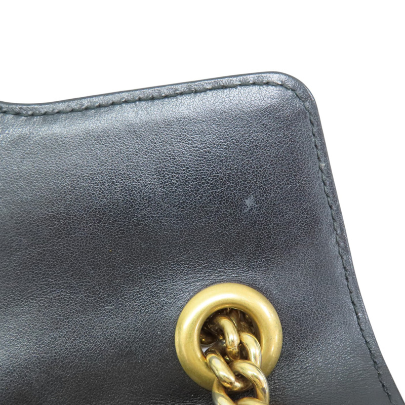 黑色 牛皮 GG Marmont 肩背包【GUCCI 古馳】 446744-13