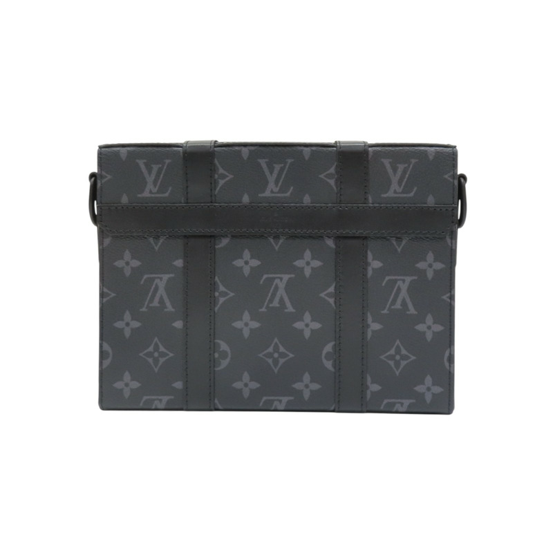 黑色 原花Eclipse帆布 Trunk Messenger 肩背包【LOUIS VUITTON LV 路易威登】 M45727-1