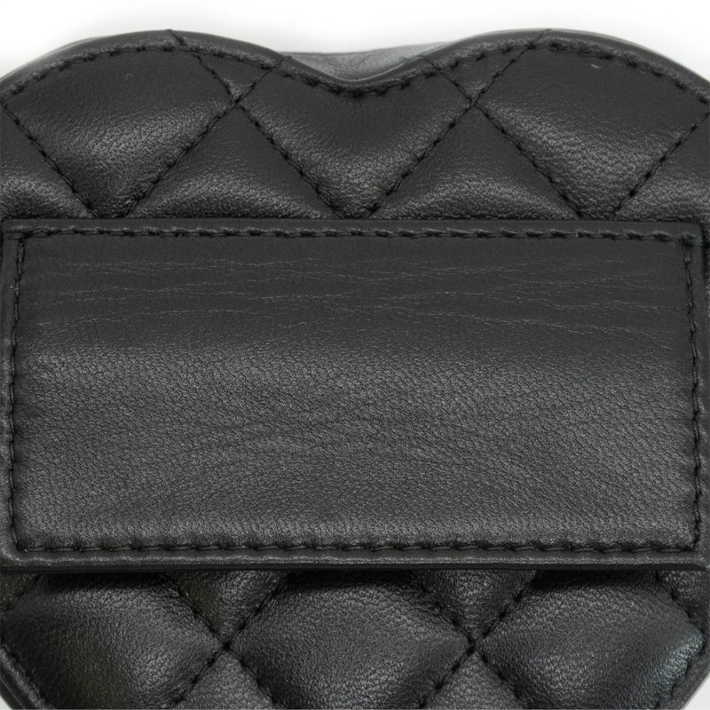 Chanel 展示品 菱格羊皮金釦愛心鍊帶斜背包(AP2787-黑)-6