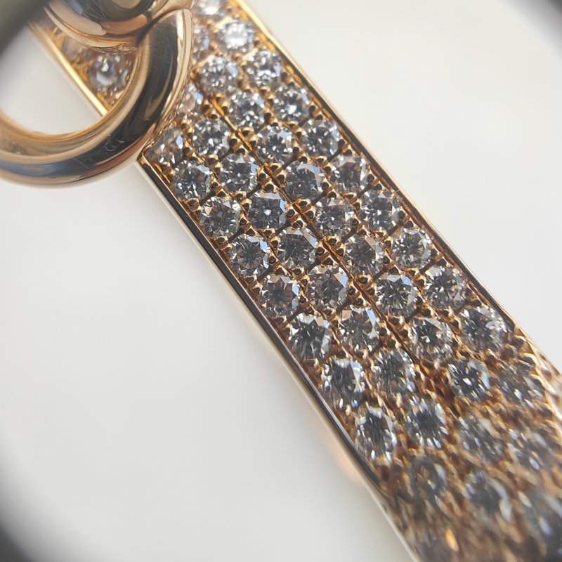 Hermès 愛馬仕 Collier de Chien 玫瑰金鑲鑽手鍊 SH 碼-5