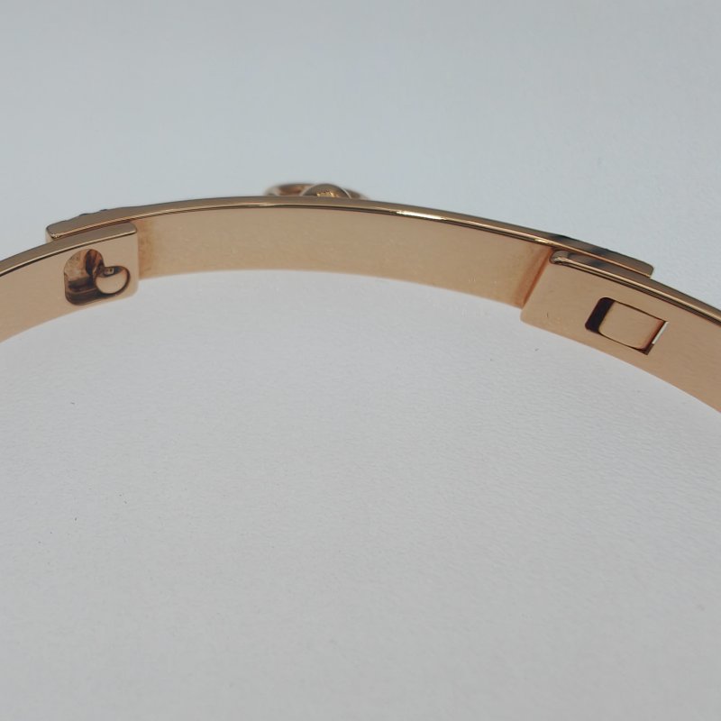 Hermès 愛馬仕 Collier de Chien 玫瑰金鑲鑽手鍊 SH 碼-8