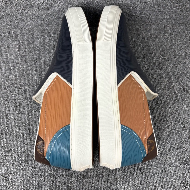 99新LV 路易威登 藏青色條紋一腳蹬板鞋41碼  無附件一-3