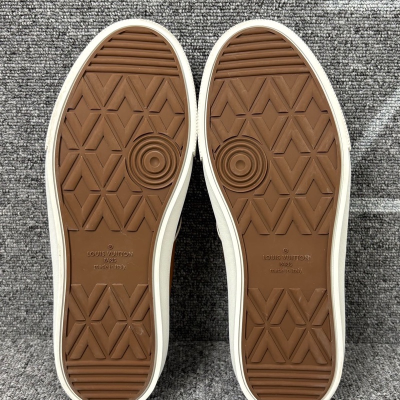 99新LV 路易威登 藏青色條紋一腳蹬板鞋41碼  無附件一-7