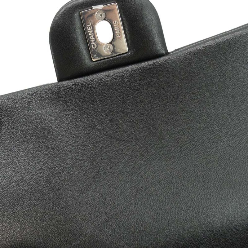 Chanel 展示品 Mini Flap 銀雙C菱格小羊皮斜背鍊包-20cm(A69900-黑)-6