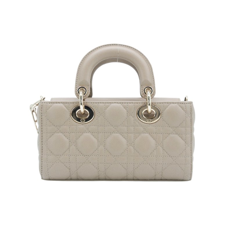 Dior 展示品 Lady D-Joy 籐格紋羊皮橫式二用包-中(沙色)-2