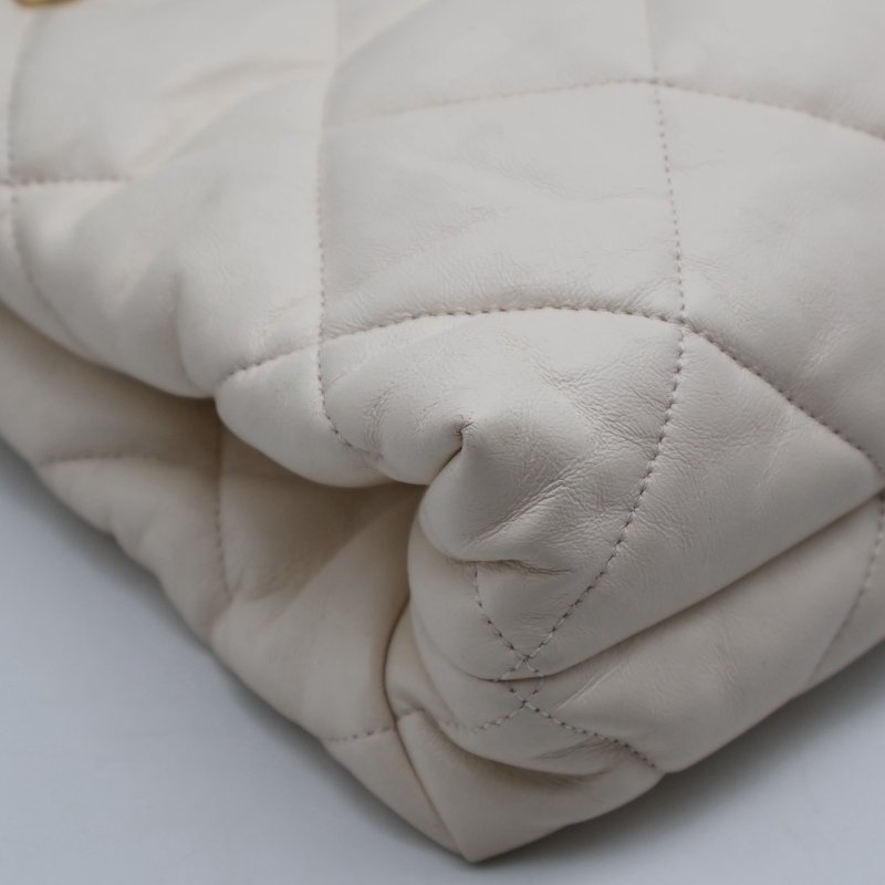 CHANEL 22BHobo雙鍊單肩包 - 白金-7