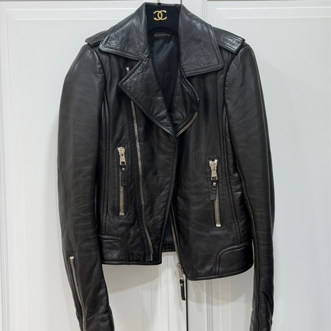 balenciaga 巴黎世家 黑色 羊羔皮 皮衣外套 皮外套夾 克