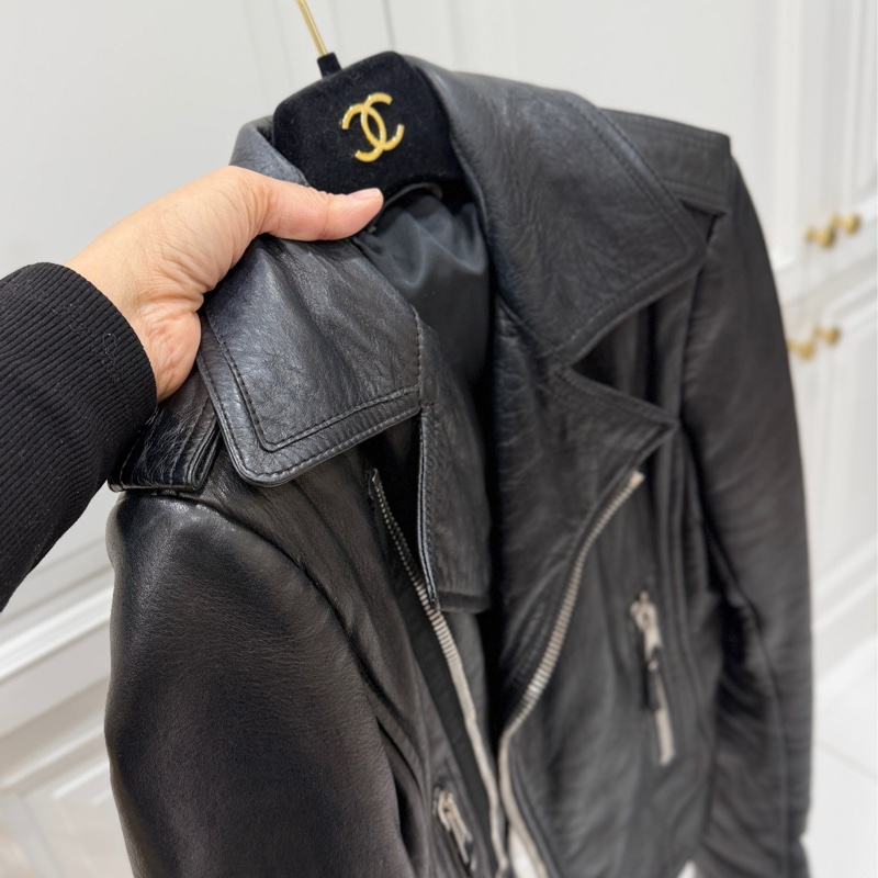 balenciaga 巴黎世家 黑色 羊羔皮 皮衣外套 皮外套夾 克-5