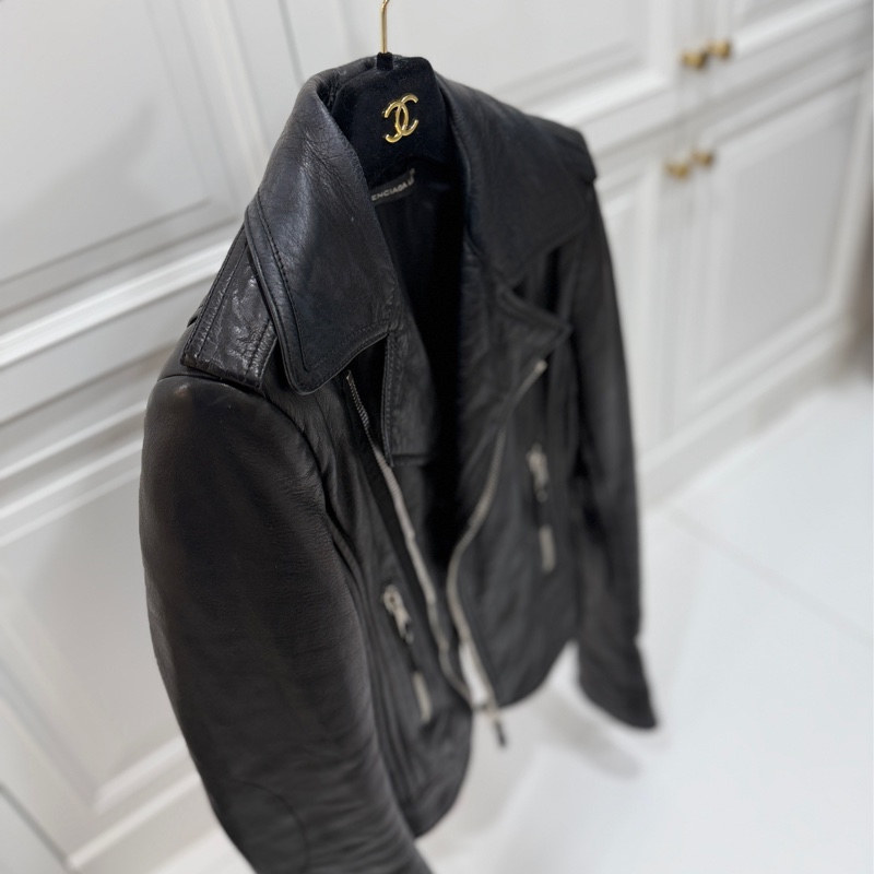 balenciaga 巴黎世家 黑色 羊羔皮 皮衣外套 皮外套夾 克-7