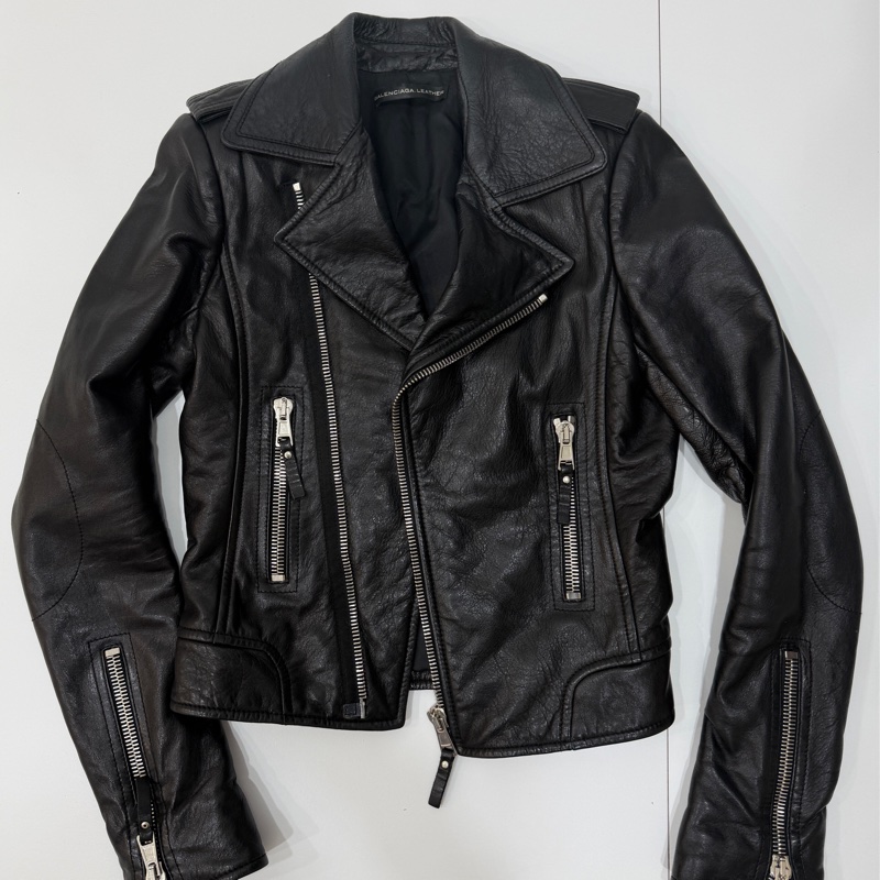 balenciaga 巴黎世家 黑色 羊羔皮 皮衣外套 皮外套夾 克-11