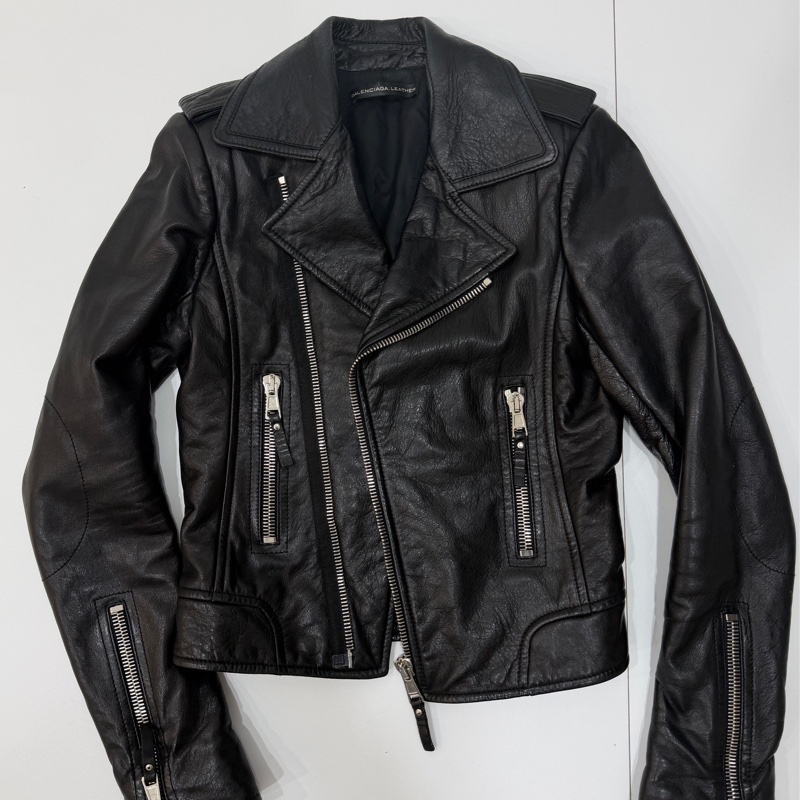 balenciaga 巴黎世家 黑色 羊羔皮 皮衣外套 皮外套夾 克-12