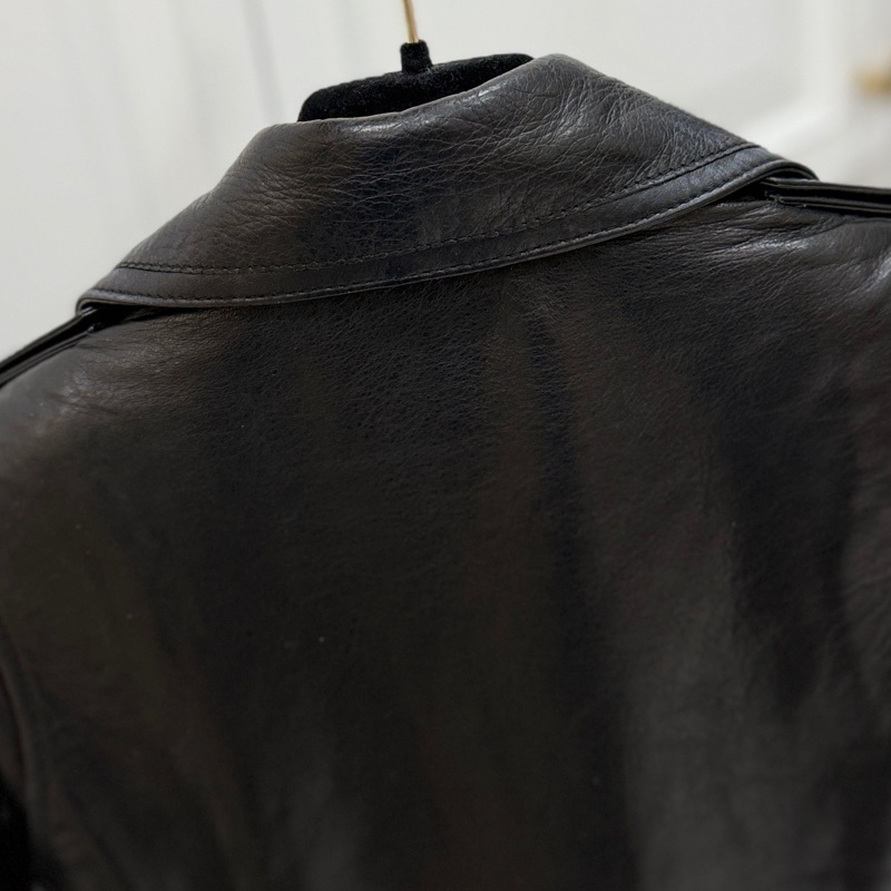 balenciaga 巴黎世家 黑色 羊羔皮 皮衣外套 皮外套夾 克-33