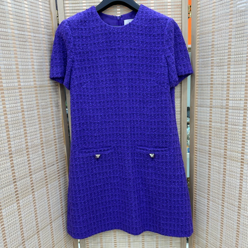 Valentino 華倫天奴 紫色編織洋裝 42碼-0