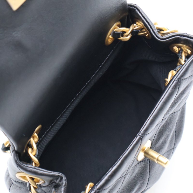 CHANEL 23B金幣雙肩包 - 黑金-3