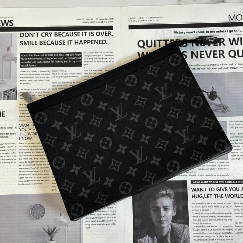 LOUIS VUITTON Pochette Voyage手拿包 - MM灰老花-0